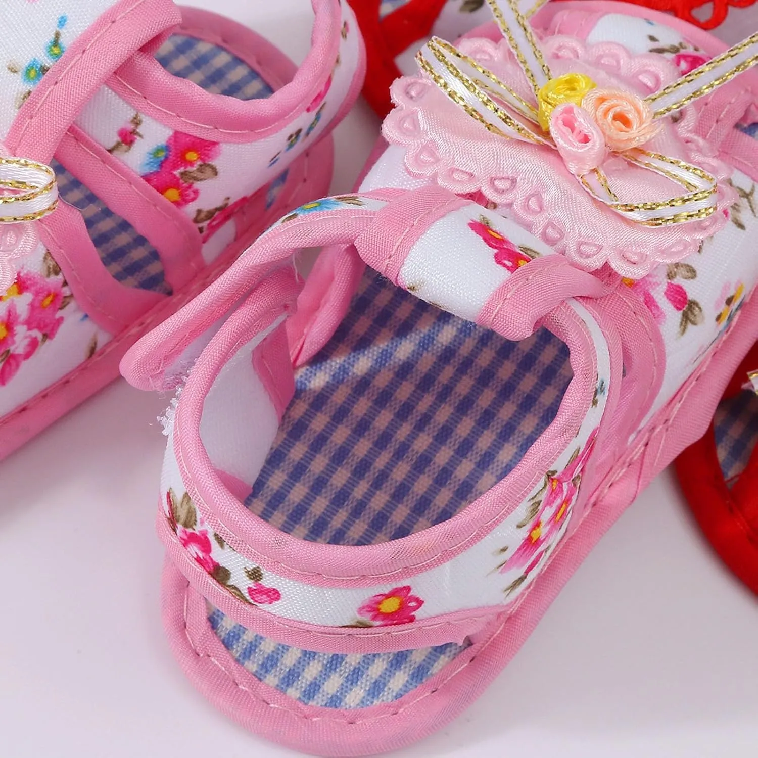 Toddler Baby Girls Cute Flower First Walking Sandals Lightweight Soft Sole Non-Slip Sneakers Princess Wedding Shoes
