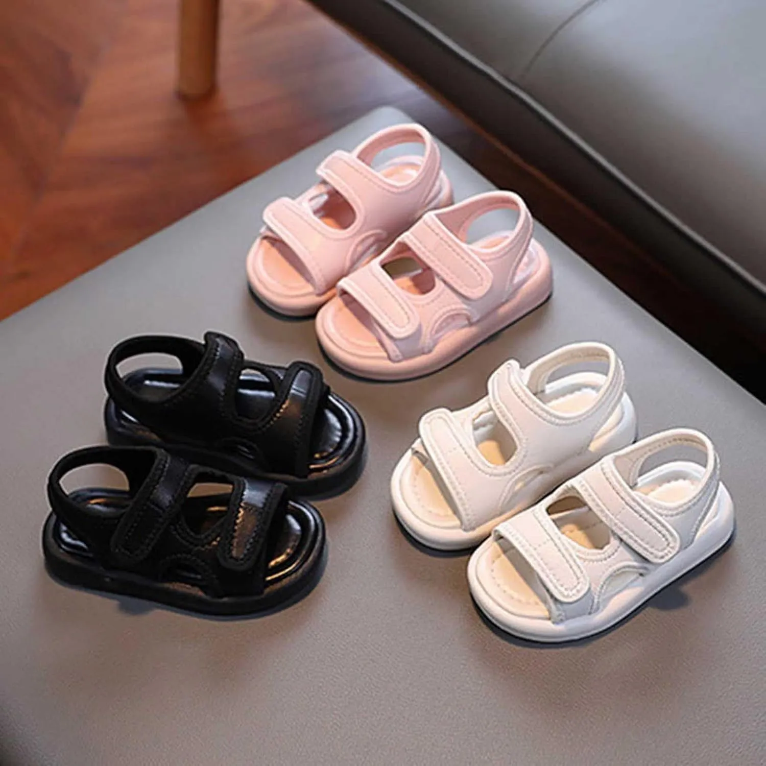 Toddler Boys Girls Athletic Sandals Outdoor Open Toe Sport Shoes Breathable Soft Sole Lightweight Plush Slipper