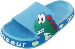 Toddler Dinosaur Beach/Pool/Shower Slides, Kids Anti Slip Home Slippers, Girls Boys Cute Kids Summer Pool Sandals
