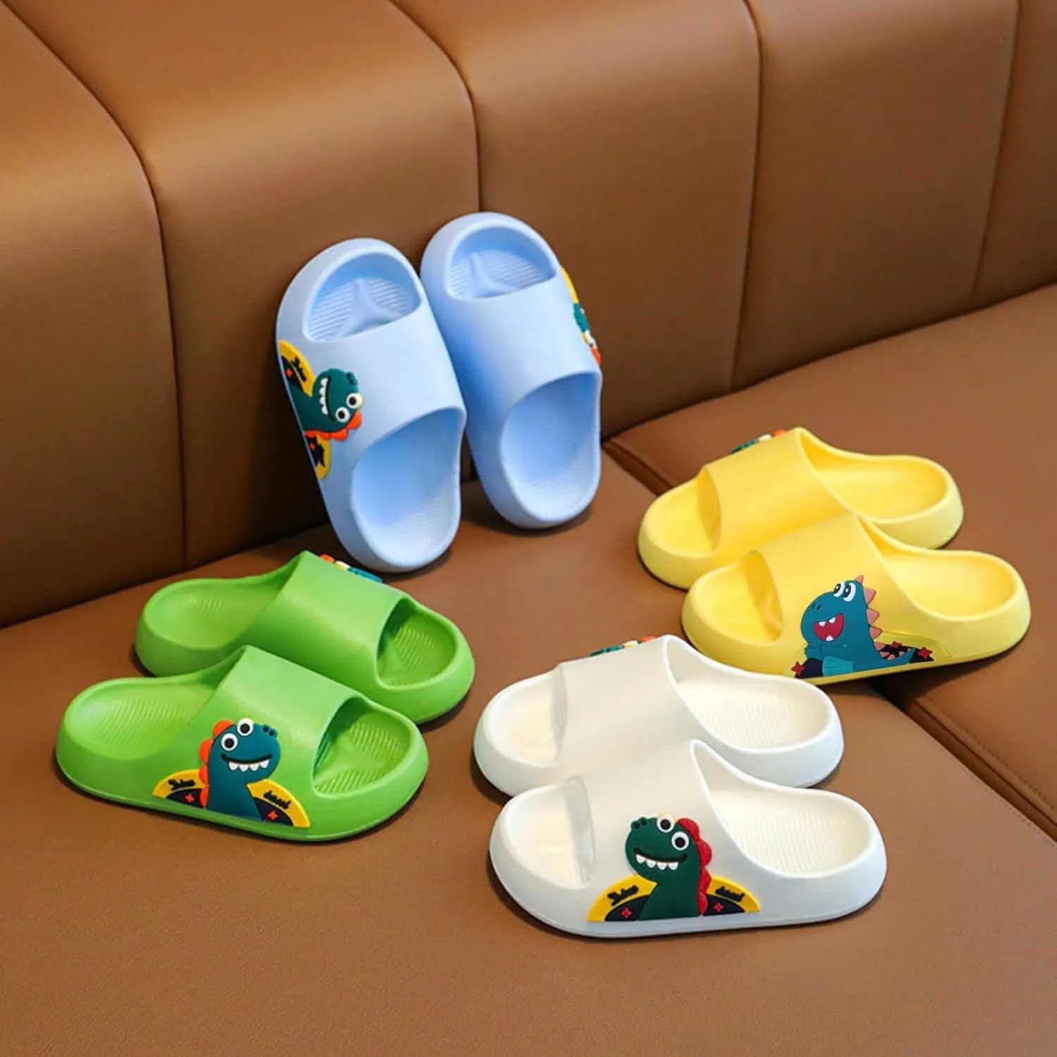 Toddler Dinosaur Cloud Slide Shower Slippers Kids Boys Girls Summer Cute Soft Sole Non Slip Little Bedroom Sandals