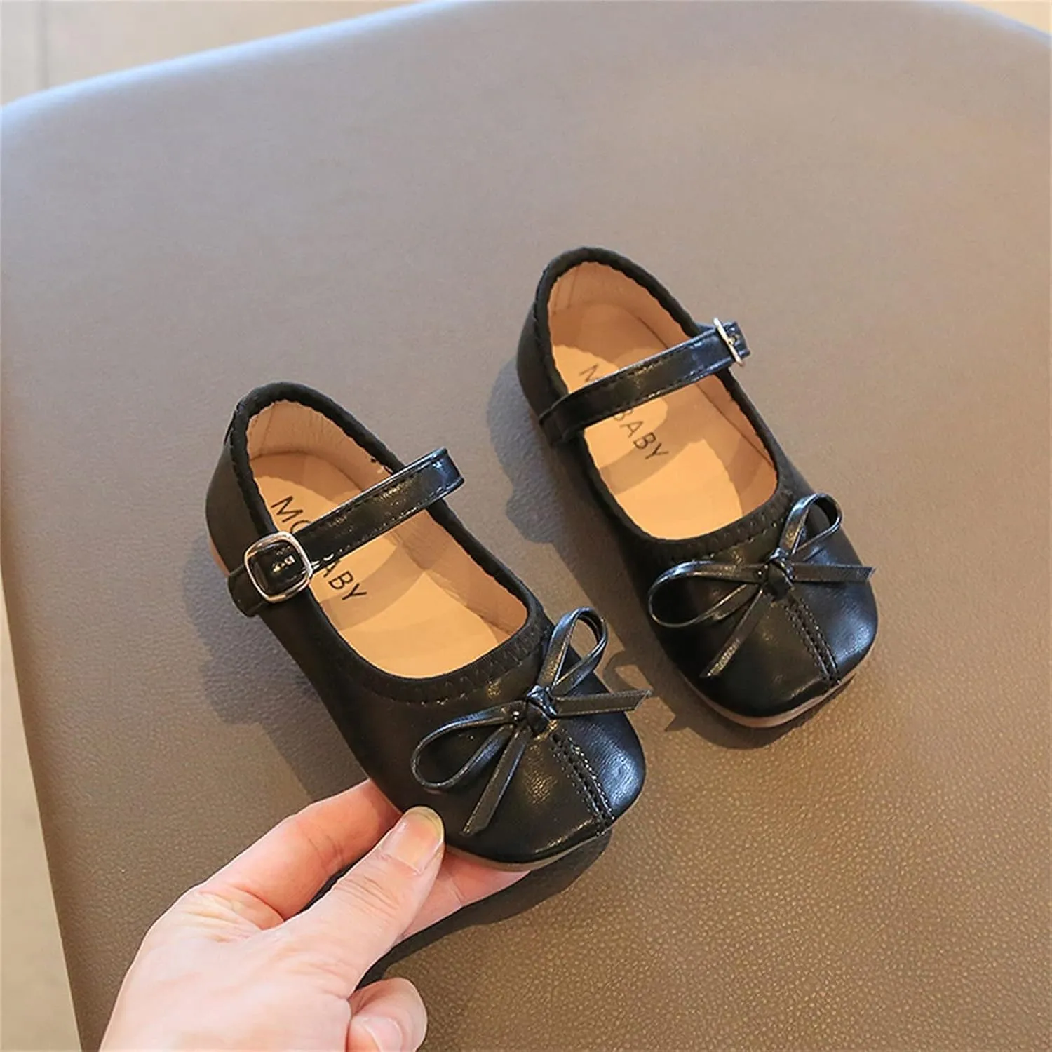 Toddler Dress Shoes Bowknot Mary Jane Shoes Girls Ballet Flat for Kids Wedding Pary niform Church Shoes