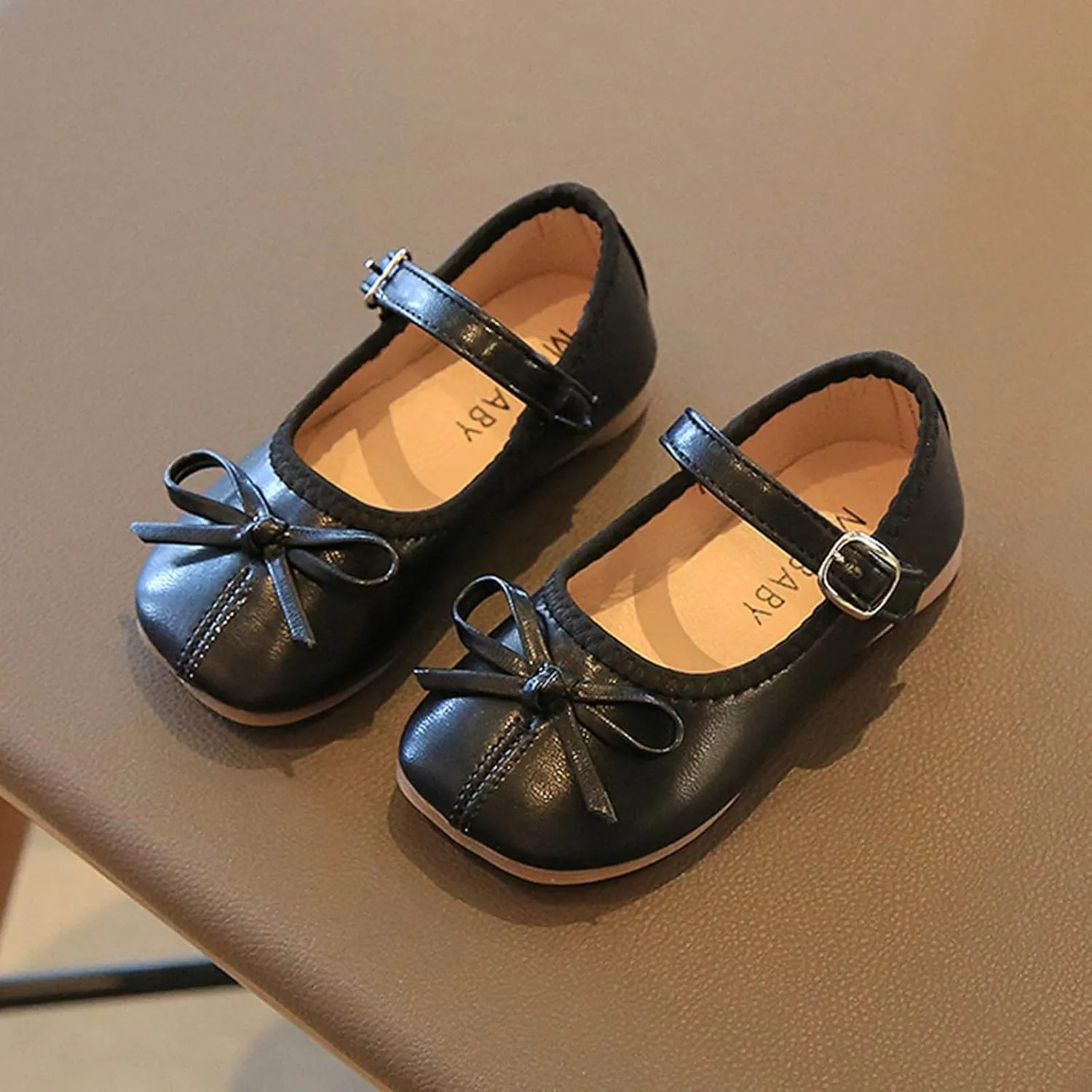 Toddler Dress Shoes Bowknot Mary Jane Shoes Girls Ballet Flat for Kids Wedding Pary niform Church Shoes