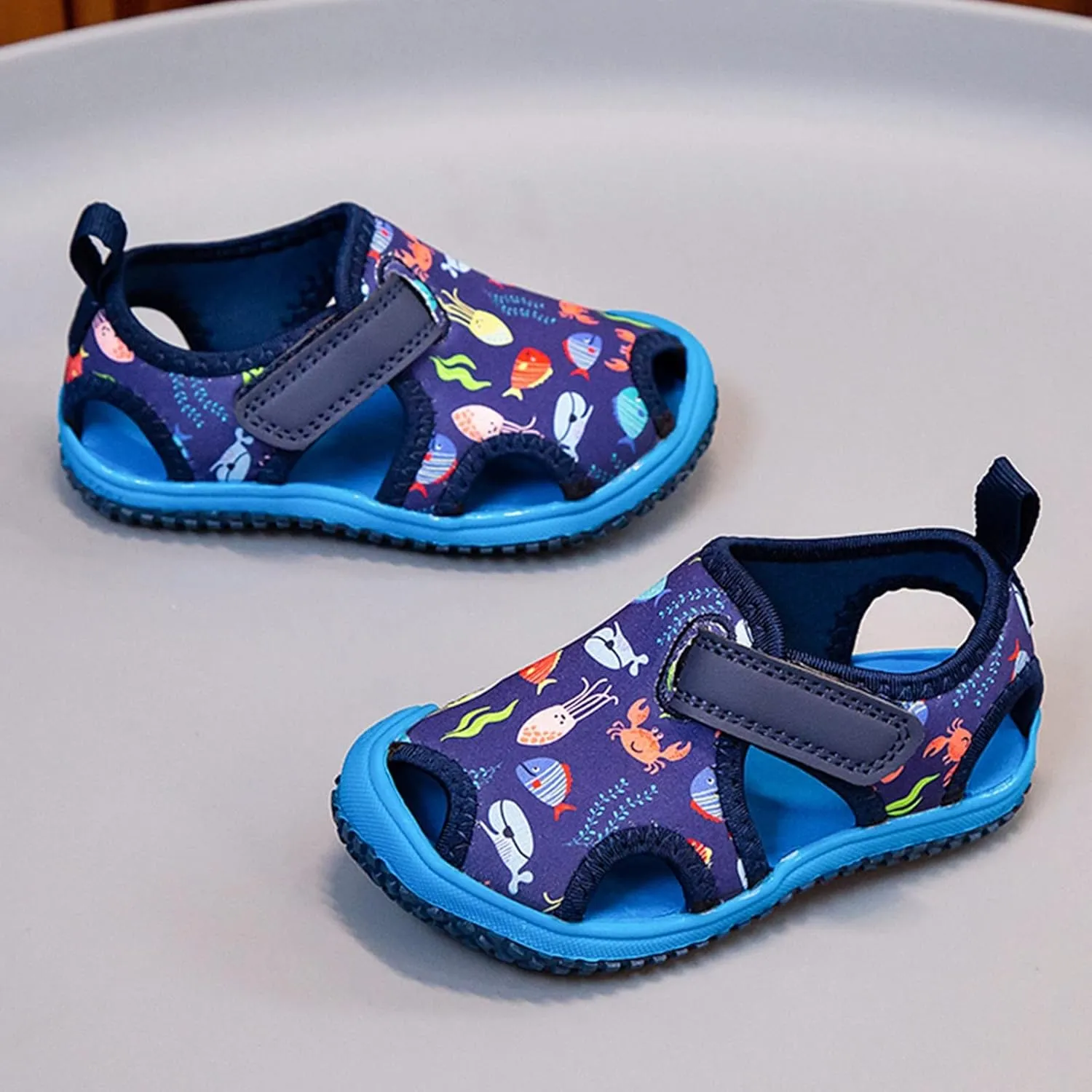 Toddler Girls Boys Water Shoes Quick-Dry Closed Toe Beach Swim Pool Sandals Slip On Lightweight Slippers Toddlers