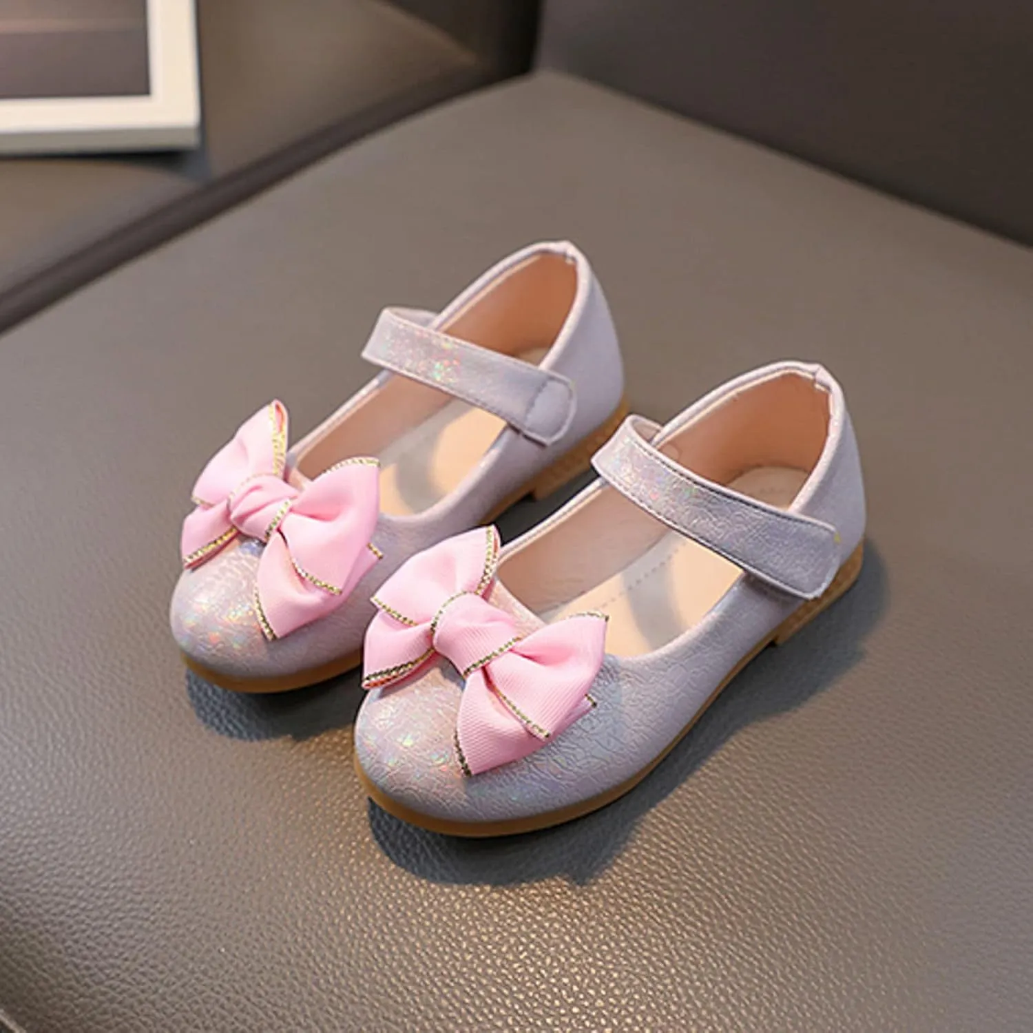 Toddler Girls Dress Shoes Ballerina Ballet Bow Flat Little/Big Kids Mary Jane Pary Wedding School Platform Shoes