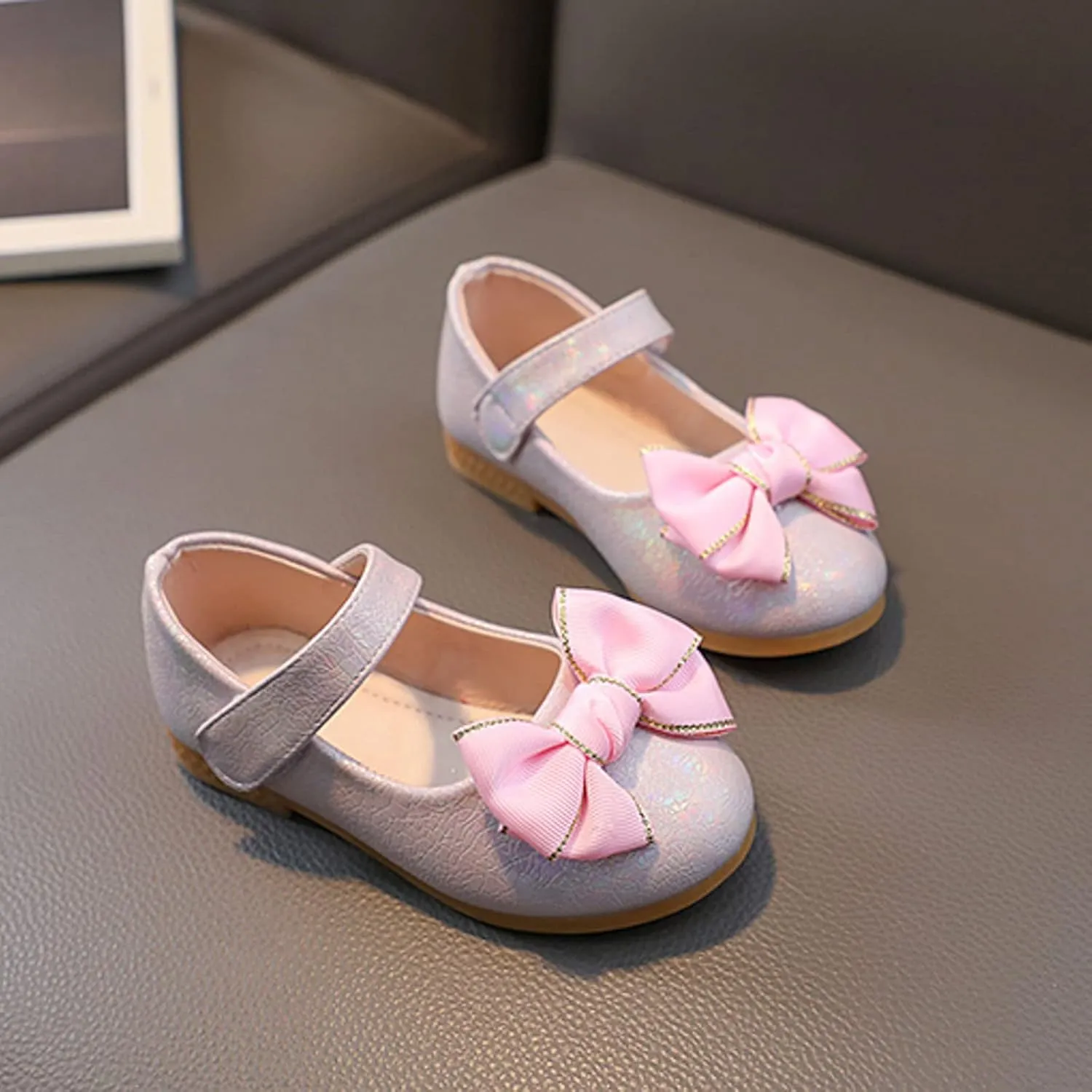 Toddler Girls Dress Shoes Ballerina Ballet Bow Flat Little/Big Kids Mary Jane Pary Wedding School Platform Shoes