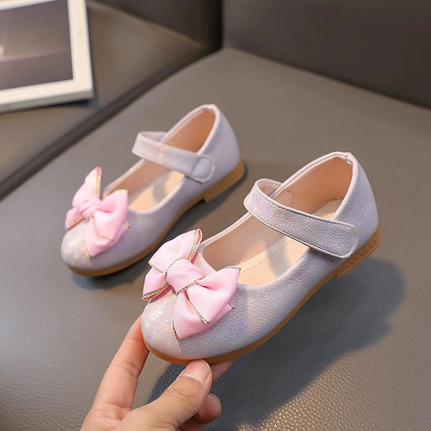 Toddler Girls Dress Shoes Ballerina Ballet Bow Flat Little/Big Kids Mary Jane Pary Wedding School Platform Shoes