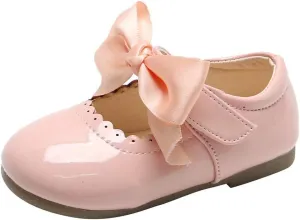 Toddler Girls Mary Jane Dress Shoes Ballet Flat Slip-On Bowknot Princess Wedding Pary occasins Baptism Shoes