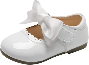 Toddler Girls Mary Jane Dress Shoes Ballet Flat Slip-On Bowknot Princess Wedding Pary occasins Baptism Shoes