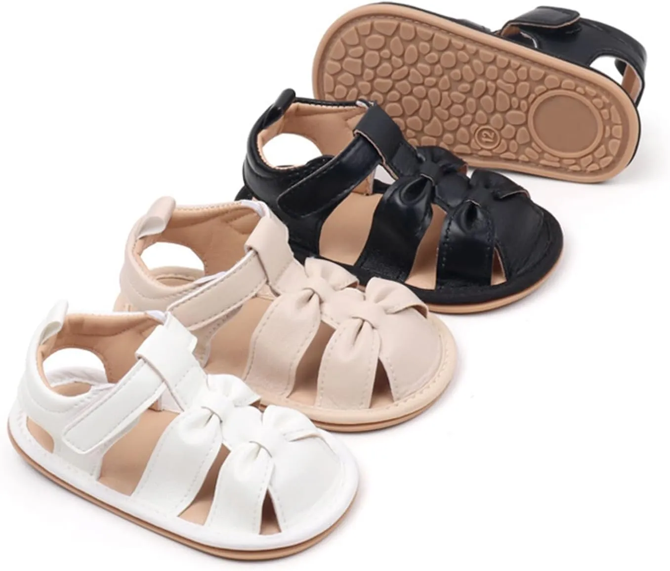 Toddler Girls Sandals Closed Toe Dress Flat Shoes Summer Breathable Soft Bottom Non Slip Sandals for Baby Infant