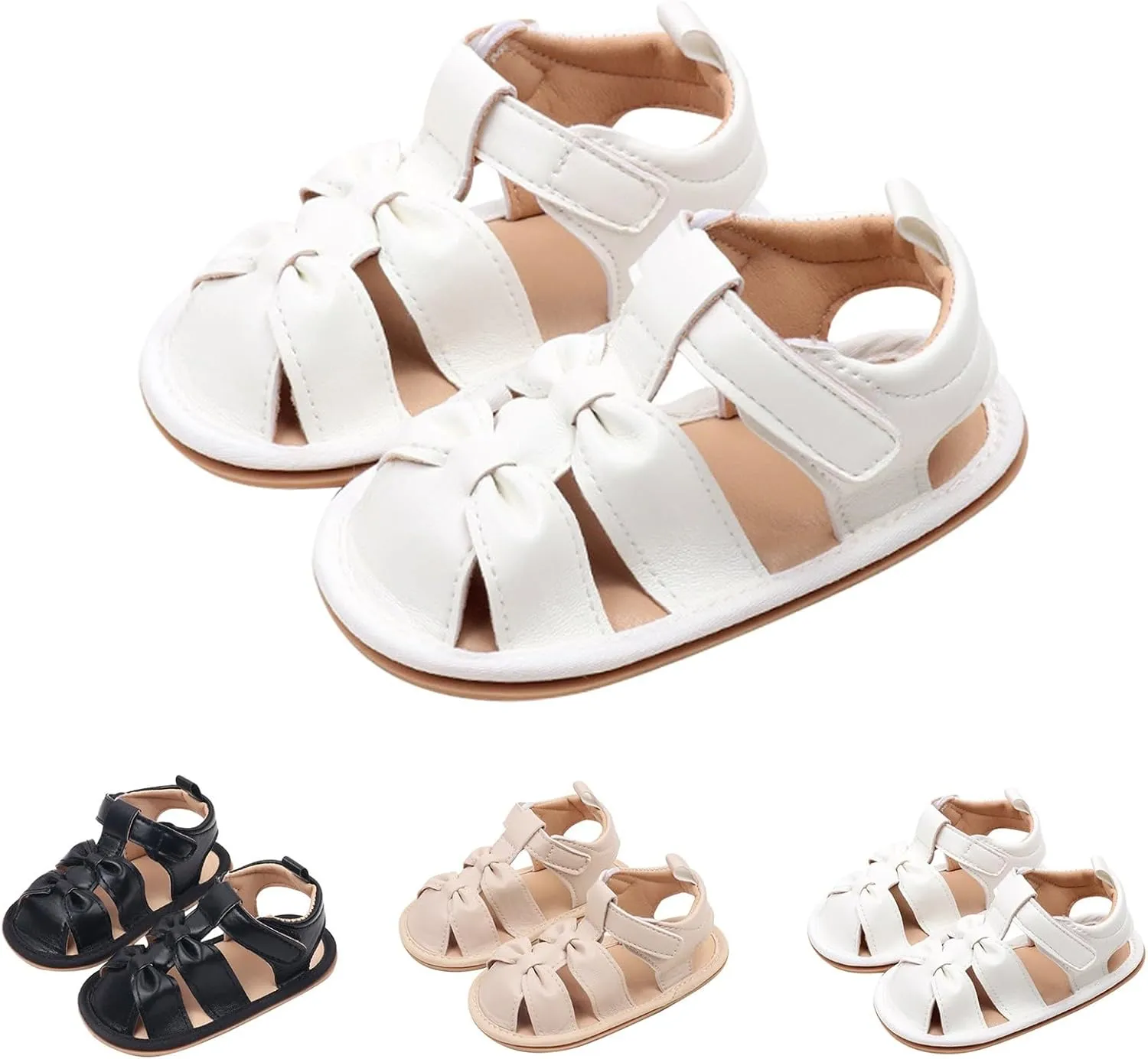 Toddler Girls Sandals Closed Toe Dress Flat Shoes Summer Breathable Soft Bottom Non Slip Sandals for Baby Infant