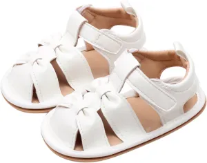 Toddler Girls Sandals Closed Toe Dress Flat Shoes Summer Breathable Soft Bottom Non Slip Sandals for Baby Infant