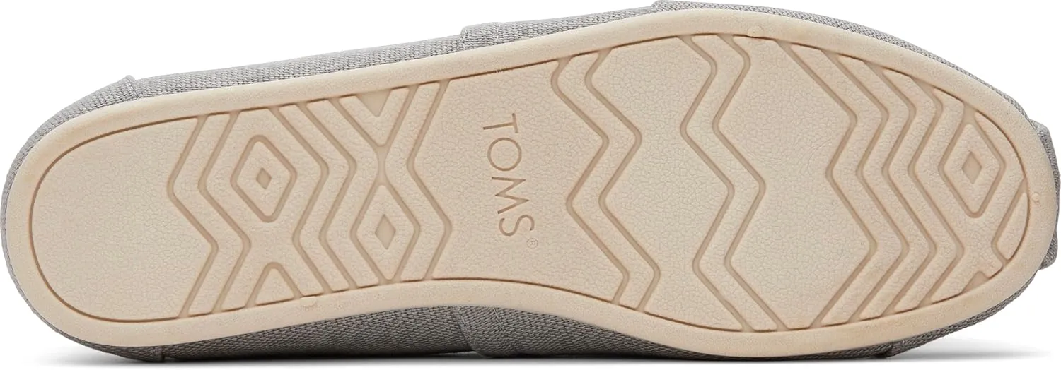 TOMS Men's Alpargata Slip-On Loafer Eco-Friendly Recycled Cotton Canvas, Elastic Gore, Rubber Sole