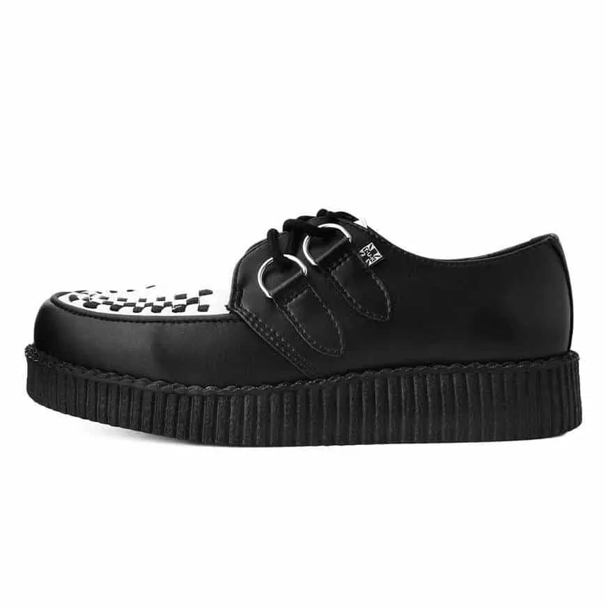 TUK Black and White Vegan Low Sole Creeper F9681