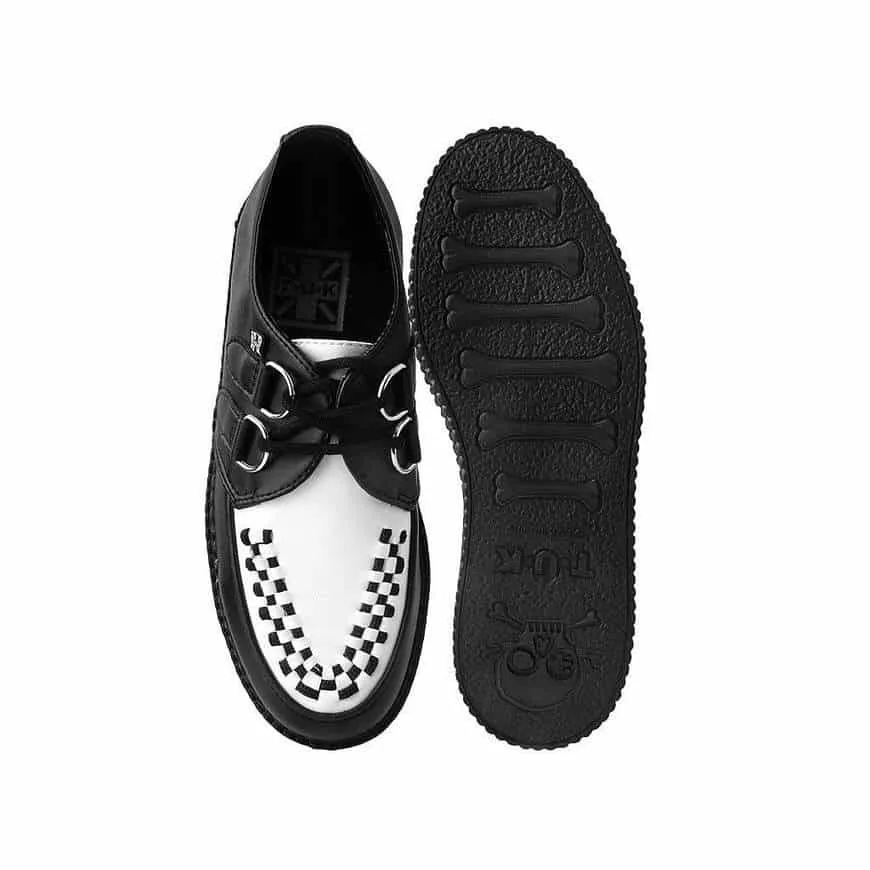 TUK Black and White Vegan Low Sole Creeper F9681