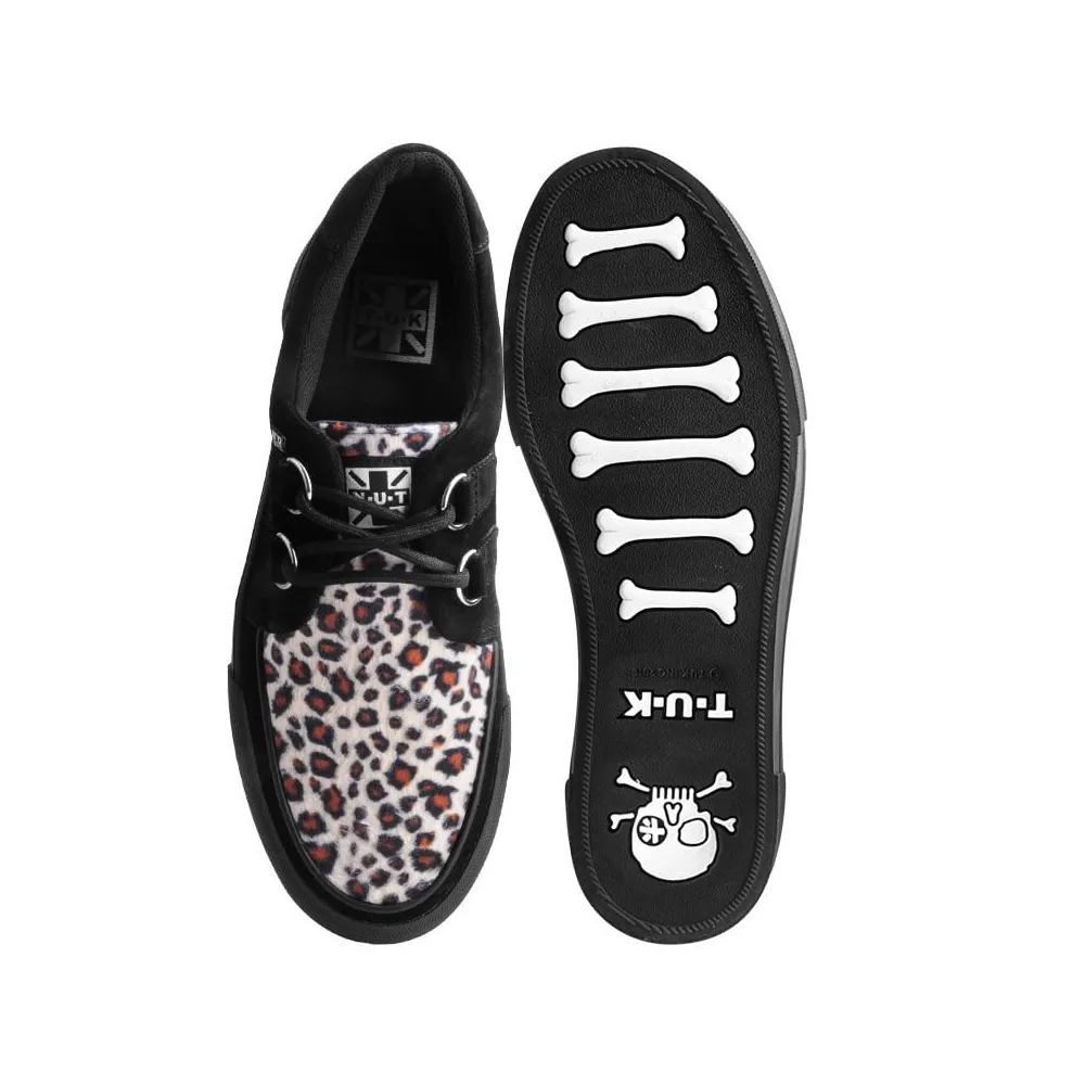 TUK Black/Leopard Suede Platform Creeper Sneaker