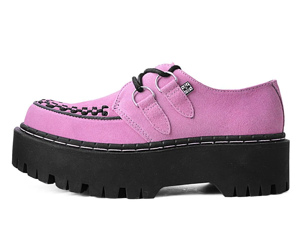 TUK Pink Suede Double Decker Creeper
