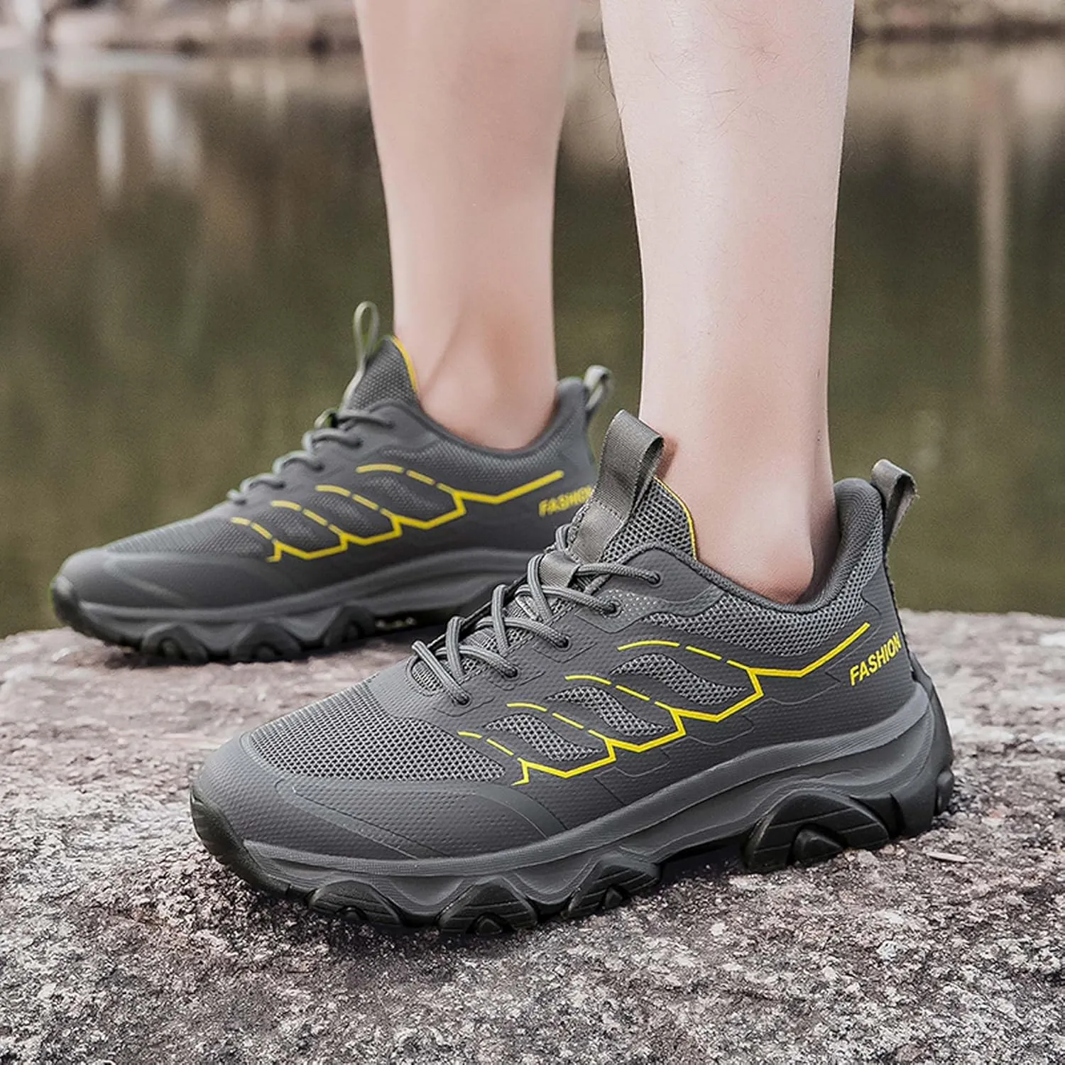 Unisex Mid Top Mountaineering Shoes Men's Shoes Women's Shoes Damping Stable Hiking Shoes Non Slip Wear-Resistant Climbing Shoes