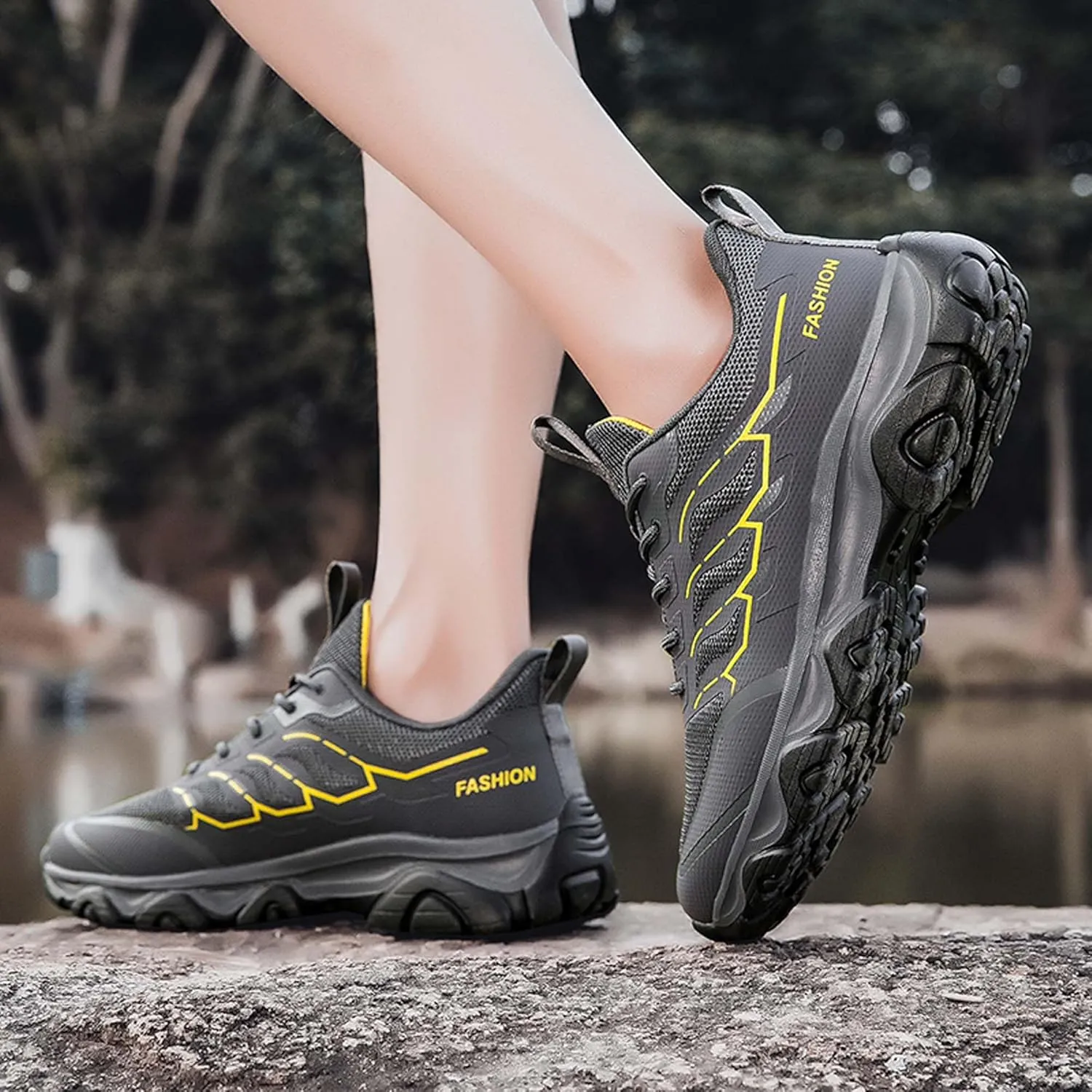 Unisex Mid Top Mountaineering Shoes Men's Shoes Women's Shoes Damping Stable Hiking Shoes Non Slip Wear-Resistant Climbing Shoes