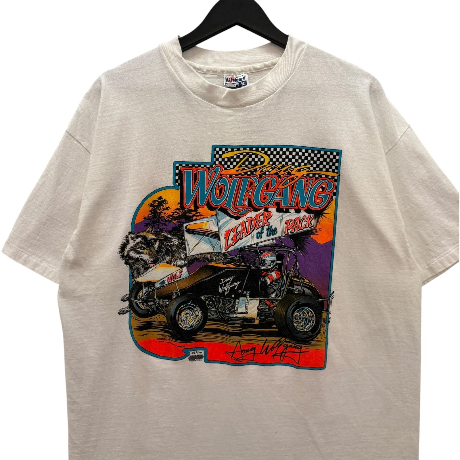 Vintage Dough Wolfgang Sprint Car Racing Benefit 90s Tee
