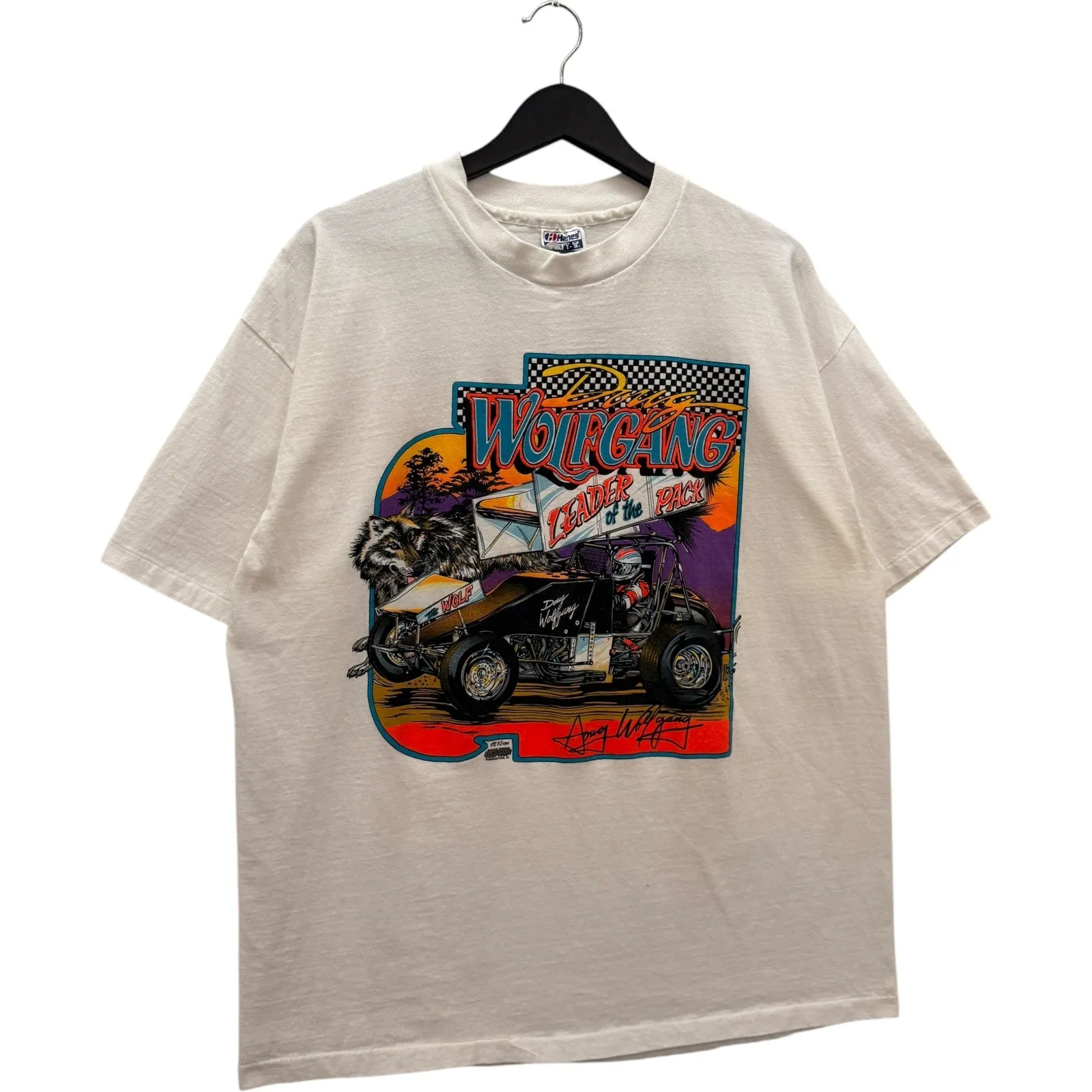 Vintage Dough Wolfgang Sprint Car Racing Benefit 90s Tee