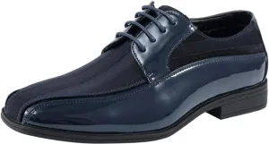 Viotti 179, Casual Dress Oxford Shoes for Men, Satin Striped Lace-Ups, Men's Business Casual Leather & Satin Shoe, for All Formal Occasions