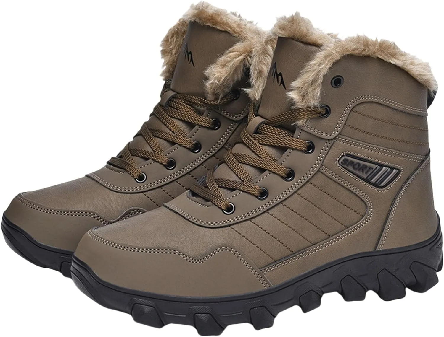 White Furry Snow Boots for Women Short Black Snow Boots Women Fur Lined Boots Womens Warm Boots Womens Winter Boots Waterproof Insulated Ankle Early Prime of Day Deals 2024
