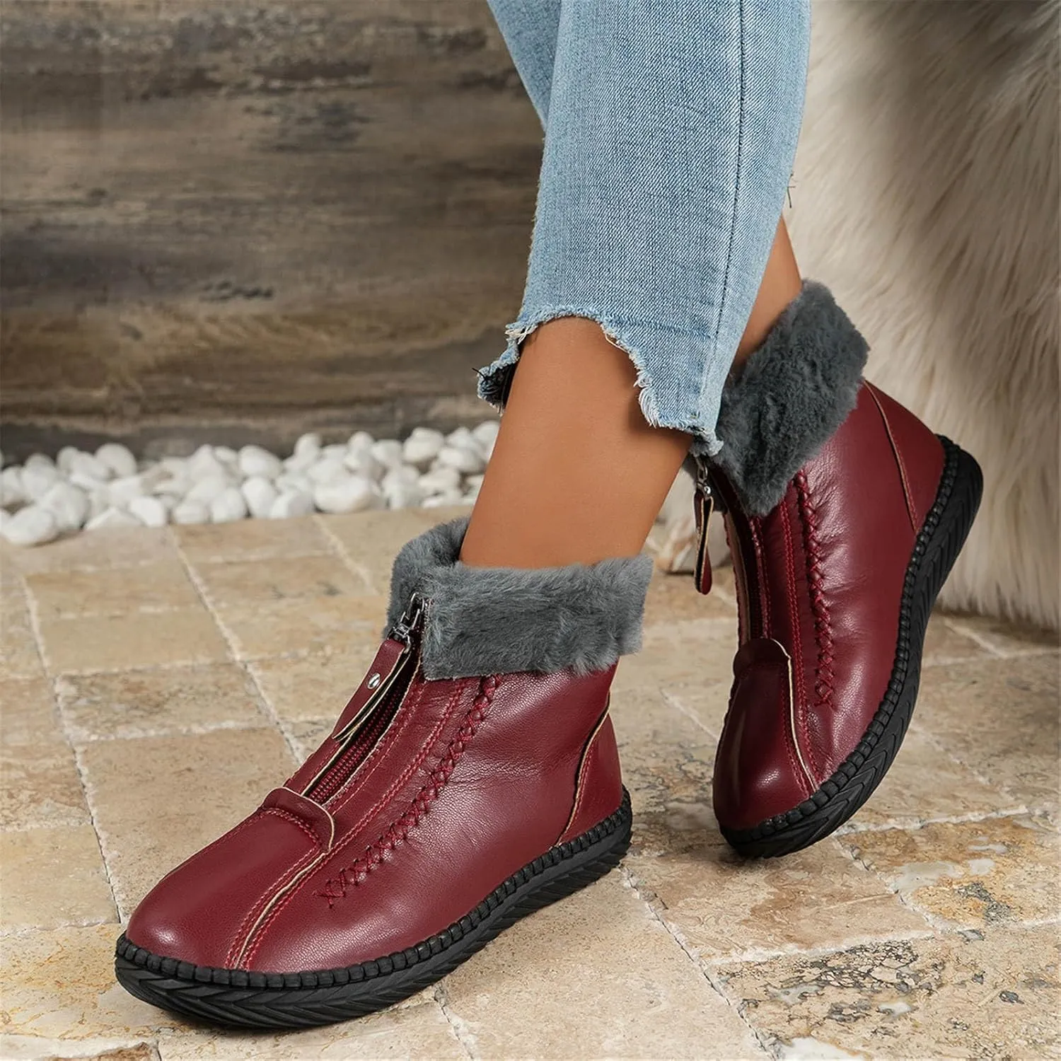 Winter Boots for Women Wide Width Brown Winter Boots Waterproof Women Wide Platform Women Winter Snow Boots Padded Womens Warm Fur Lined Winter Snow Boots Waterproof Boots for Women Winter Hiking