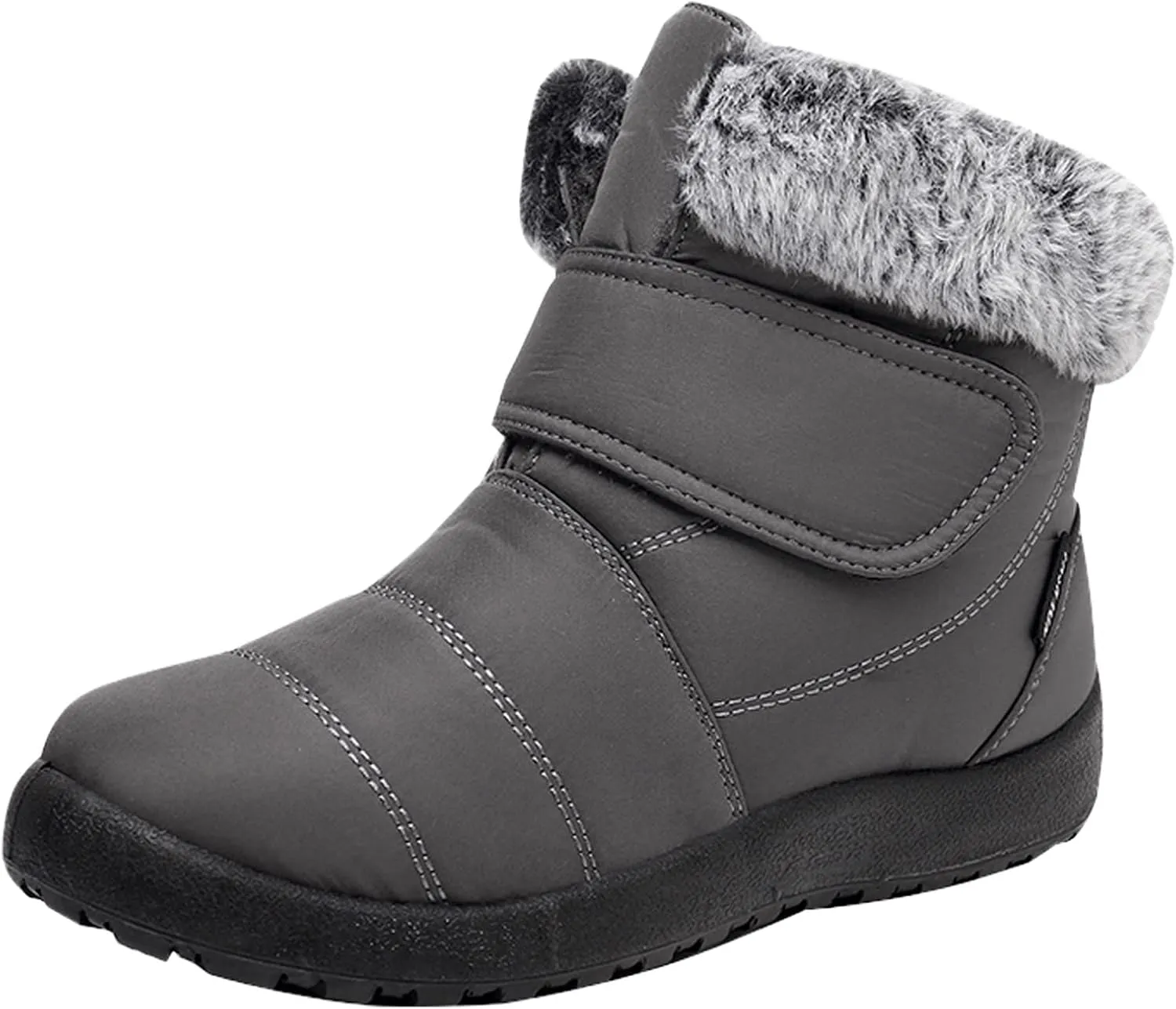 Winter Snow Boots for Women Waterproof Insulated Warm Fur Lined Ankle Booties Anti-Slip Comfortable Outdoor Boot Slip On Winter Boots for Women Thickening Shoes with Hook Loop