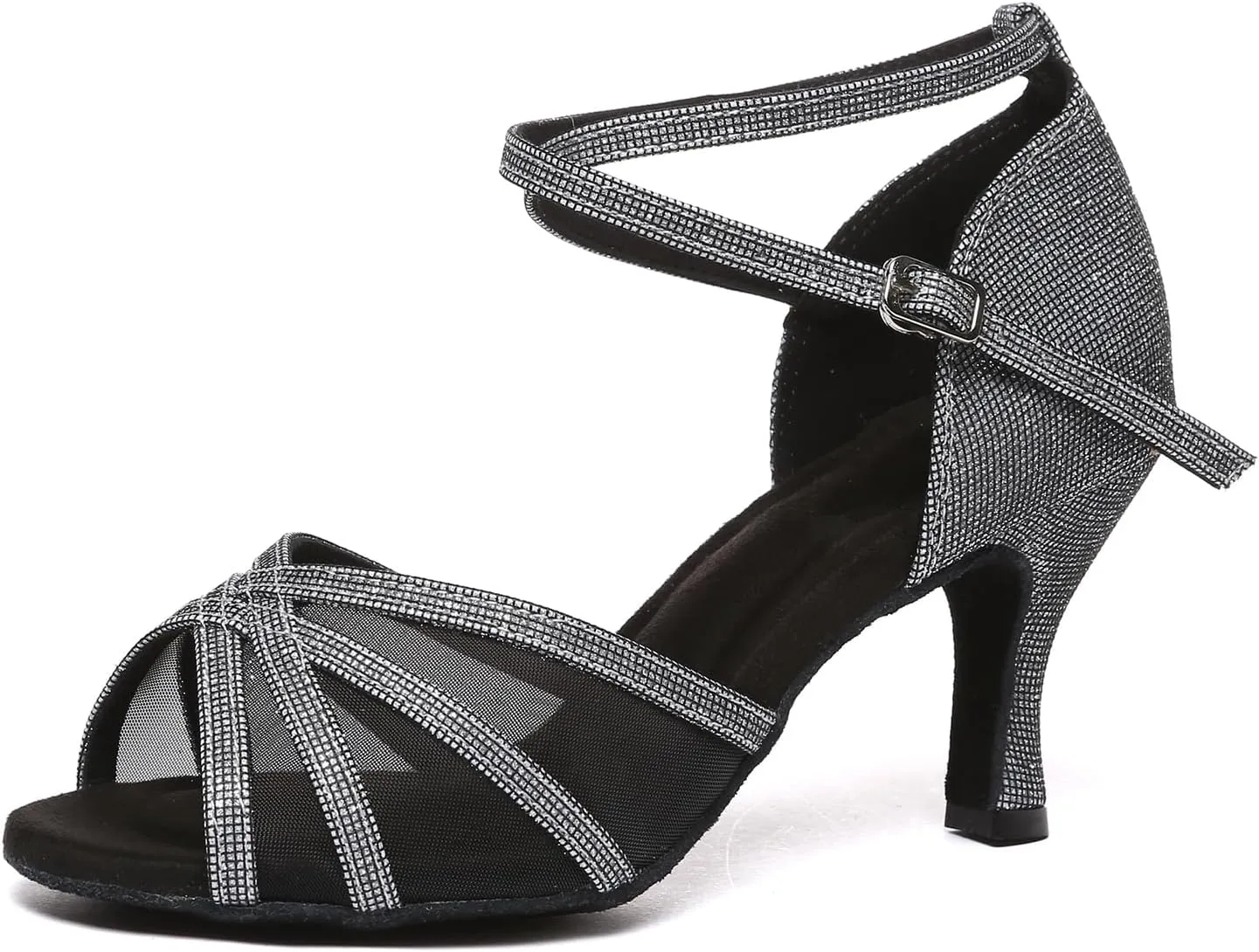Women Latin Dance Shoes Professional Salsa Bachata Performance Ballroom Dancing Shoes,Model YCD46-7.5cm Heel