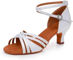 Women Latin Dance Shoes Satin Performance Salsa Bachata Professional Ballroom Dance Shoes,Model EM930-5cm Heel