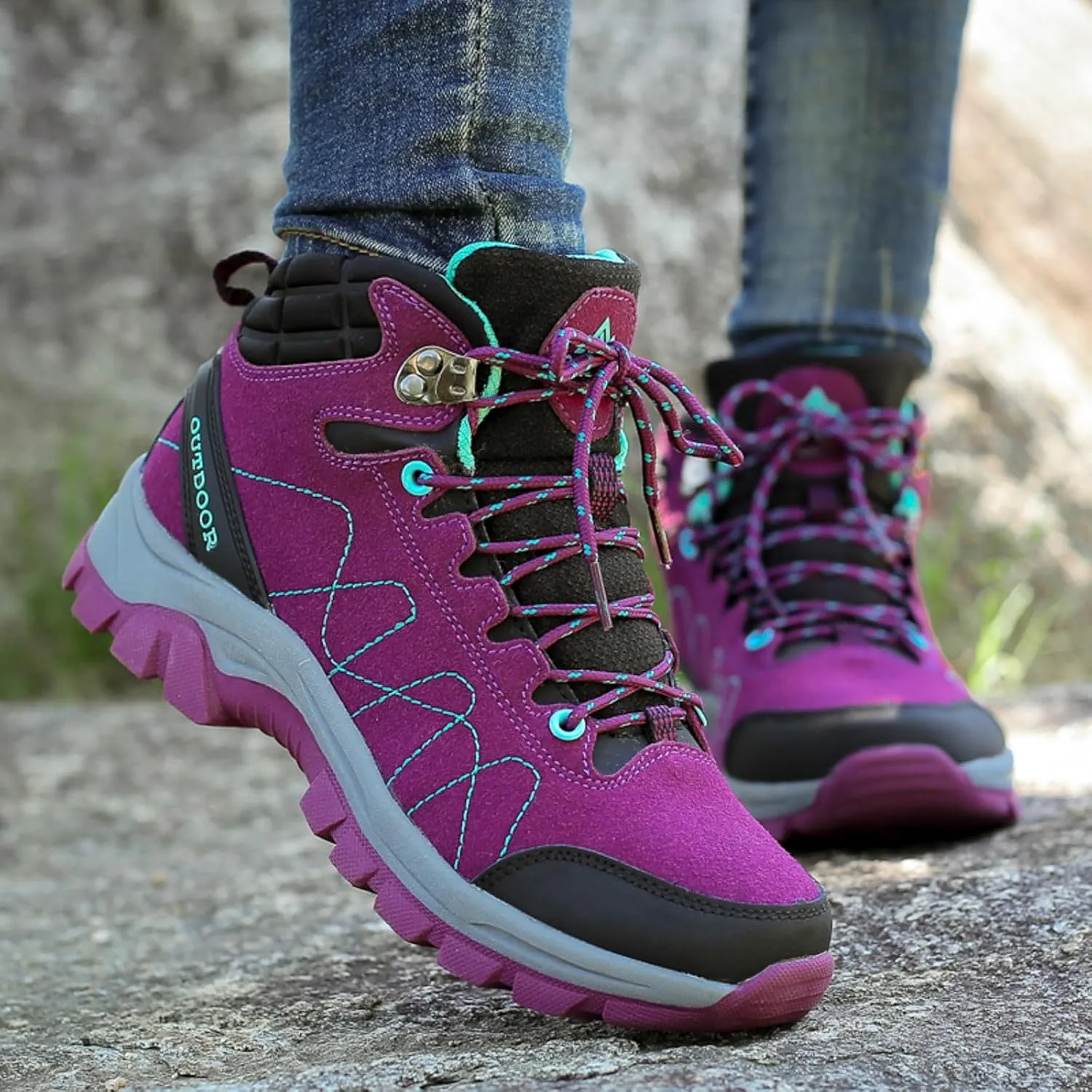 Women Shoes Couple Hiking Shoes Fashion Thick Soled Outdoor Hiking Sneakers Heeled Winter Boots for Women