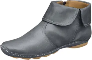 Womens Ankle Booties No Heel Arch Support Boots Side Zipper Vintage Leather Boots Flat Heel Dressy Booties