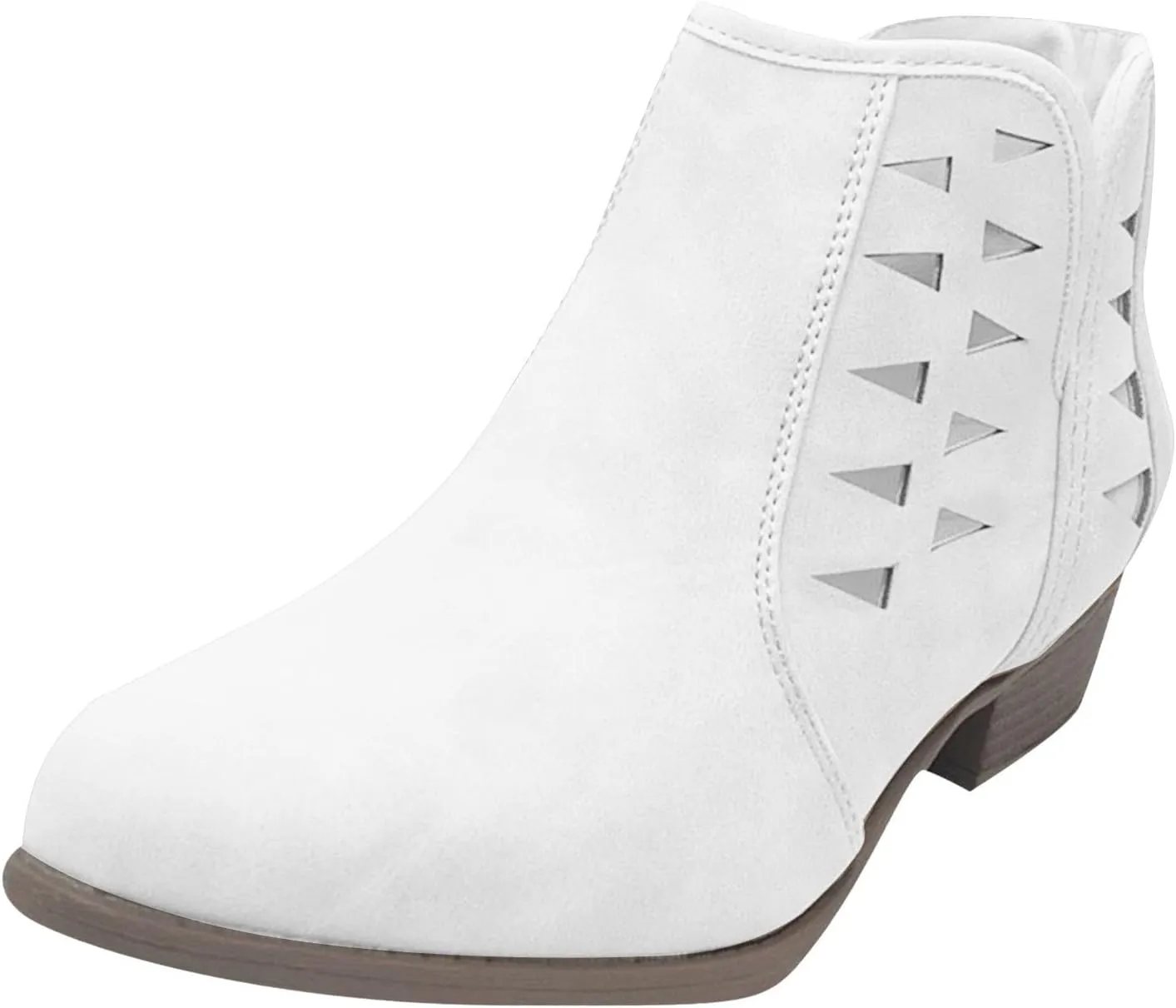 Women's Ankle Boots CasualComfortable Women Ankle Boots Women's Round Toe Suede Stacked Heel Western Ankle Bootie