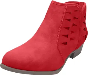 Women's Ankle Boots CasualComfortable Women Ankle Boots Women's Round Toe Suede Stacked Heel Western Ankle Bootie