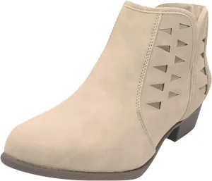 Women's Ankle Boots CasualComfortable Women Ankle Boots Women's Round Toe Suede Stacked Heel Western Ankle Bootie