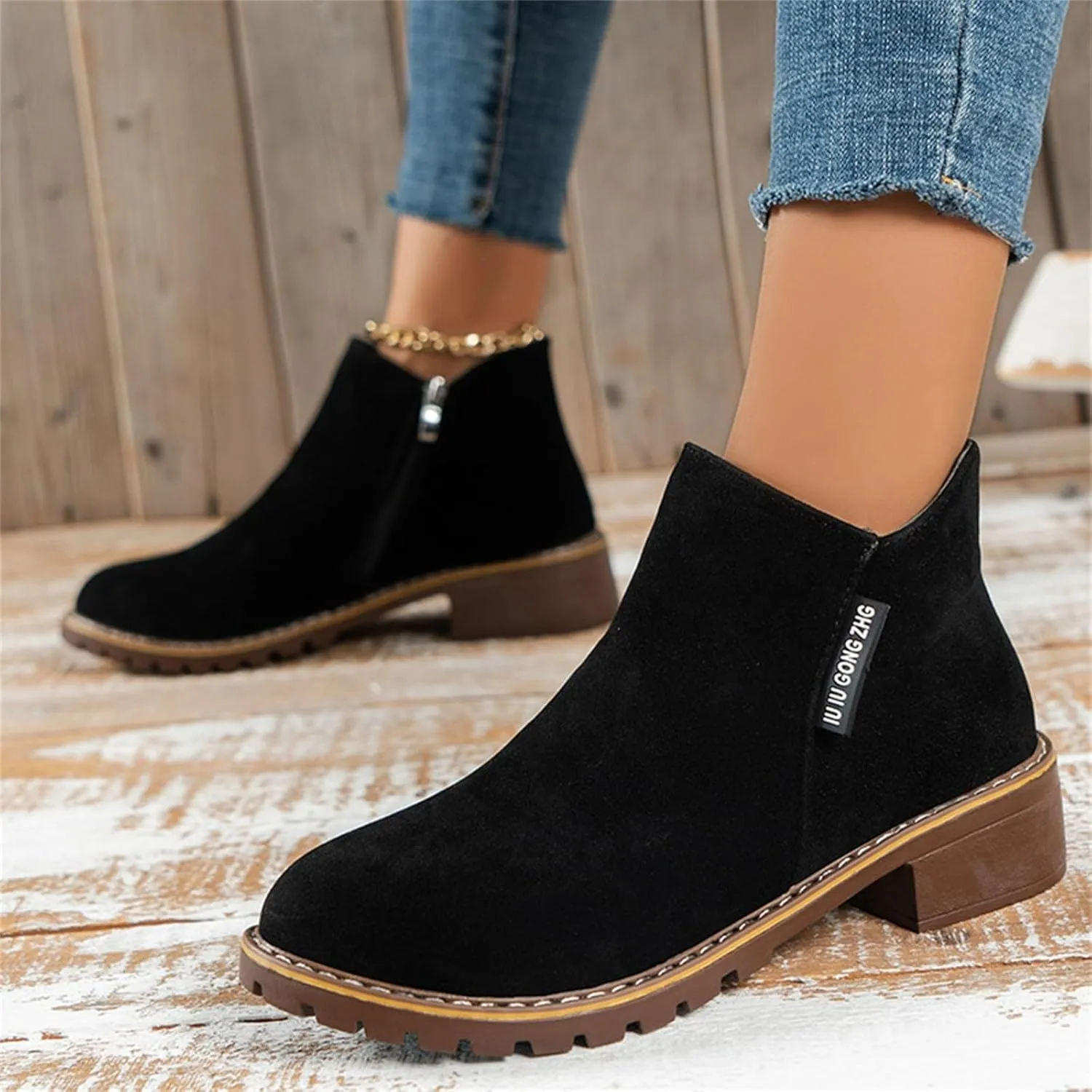 Womens Ankle Boots Low Heel Platform Boots for Women High Ankle Boots for Women Boots for Women with Heel Womens Ankle Boots No Heel Leather Walking Boot for Sprained Ankle Large