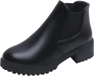 Womens Ankle Boots Women Booties Low Heel Womens Cowgirl Boots Square Toe Dress Shoes for Women Closed Back Lightweight Breathable Lug Sole Low Heel Chelsea Fashion