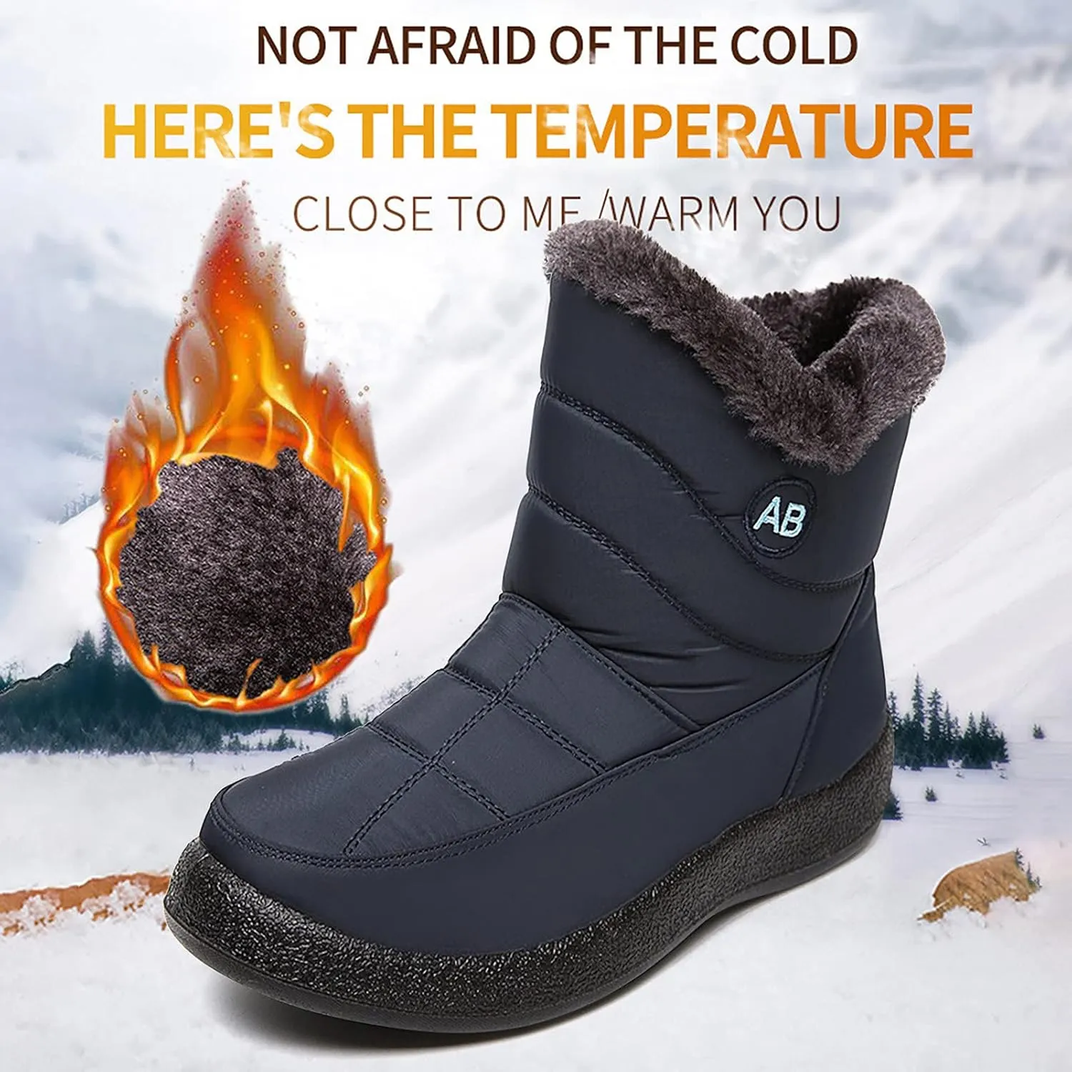 Women's Ankle Snow Boots Waterproof Womens Winter Boots Winter Boots Women Size 8 Black Winter Boots Womens Waterproof Wide Winter Boot for Women Working