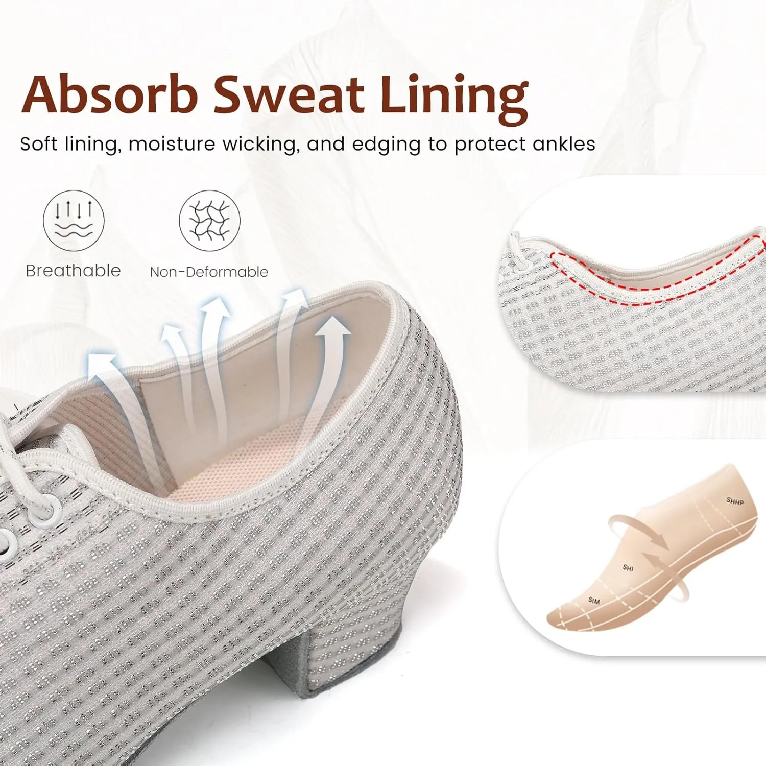 Women's Ballroom Dance Shoes Lace up Closed Toe Low Heel Professional Latin Tango Teaching Practice Dance Shoes,Model LHD-301