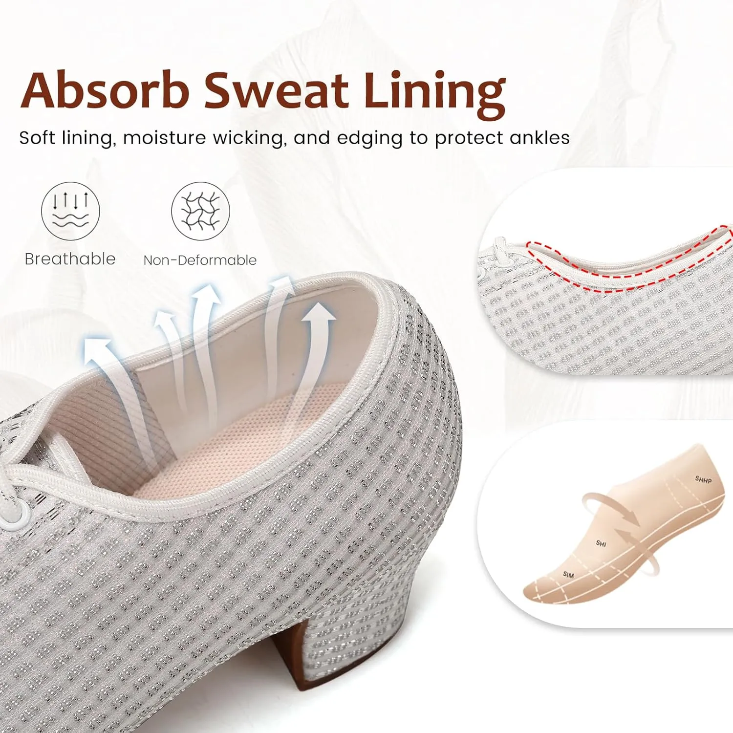 Women's Ballroom Dance Shoes Lace up Closed Toe Low Heel Salsa Teaching Professional Latin Practice Dance Shoes,Model LHD-301