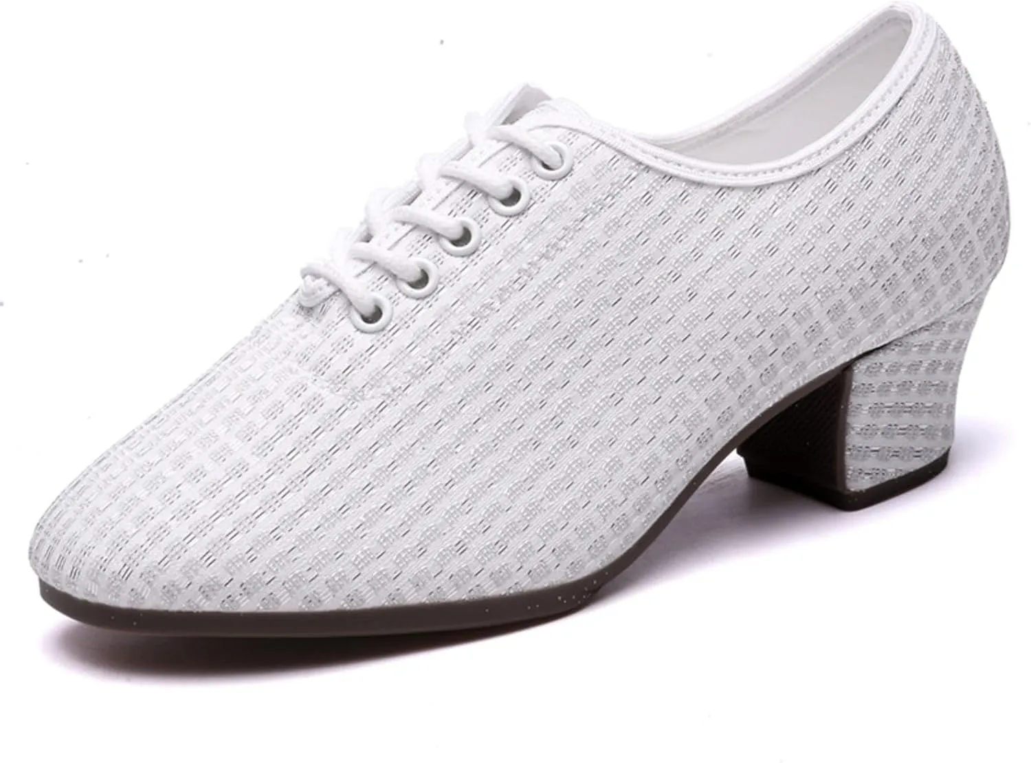 Women's Ballroom Dance Shoes Lace up Closed Toe Low Heel Salsa Teaching Professional Latin Practice Dance Shoes,Model LHD-301