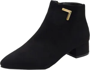 Womens Black Ankle Boots Country Boots Womens Work Boot Lady Boots for Women On Womens Flat Black Ankle Boots Ankle Bootie for Women Low Heel