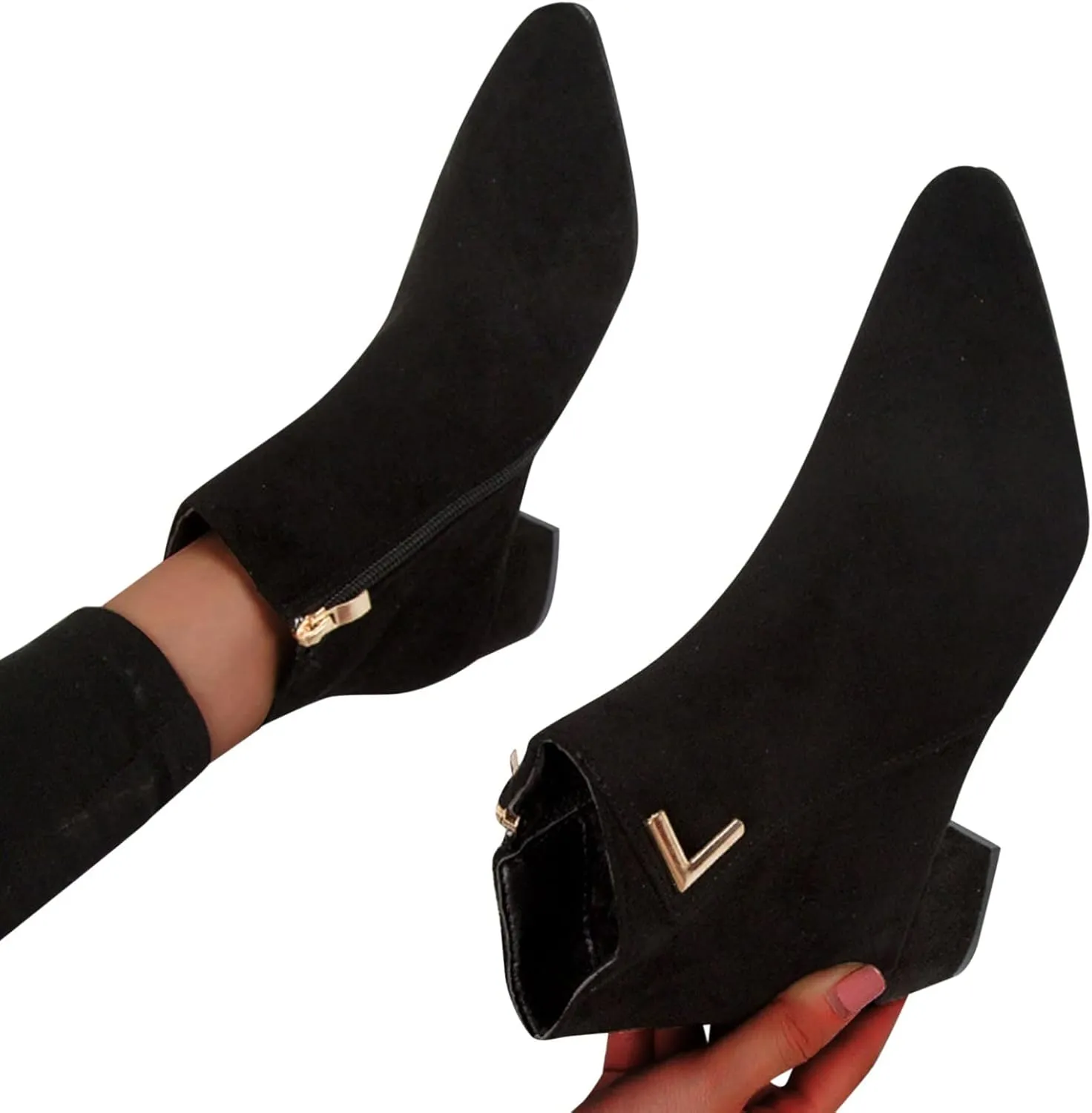 Womens Black Ankle Boots Country Boots Womens Work Boot Lady Boots for Women On Womens Flat Black Ankle Boots Ankle Bootie for Women Low Heel