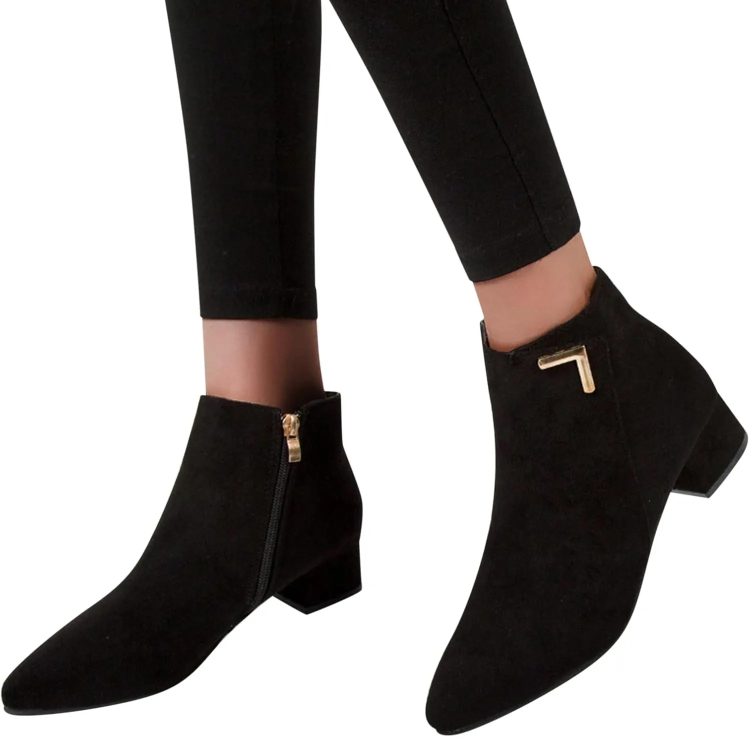 Womens Black Ankle Boots Country Boots Womens Work Boot Lady Boots for Women On Womens Flat Black Ankle Boots Ankle Bootie for Women Low Heel