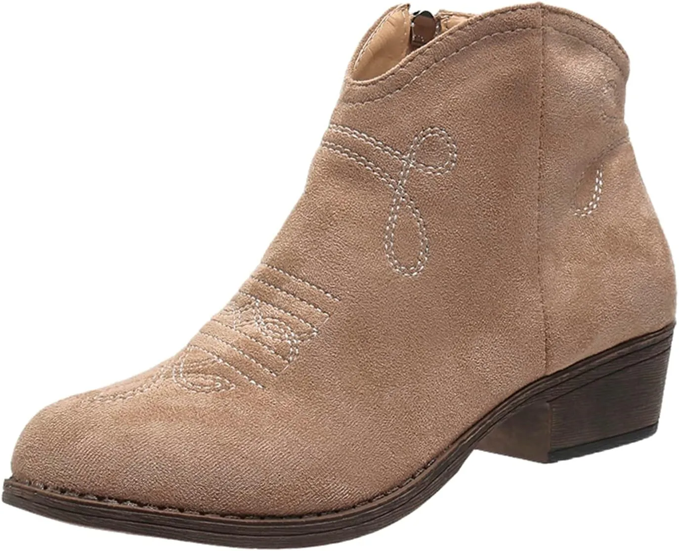 Womens Booties Ankle Booties for Women 2024 with Heel Womans Work Boots Platform Bootie Ankle Boot Soft Sole Fashion Closed Pointed Toe Low Block Heel Zip Up