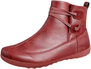 Womens Boots Ankle Woman Ankle Boots Gold Cowboy Boots Women Womens Size 12 Boots Leather Women Cut Out Ankle Slip-On Booties Low Heel Cute Boots Brown Ankle Boots for Women Wide