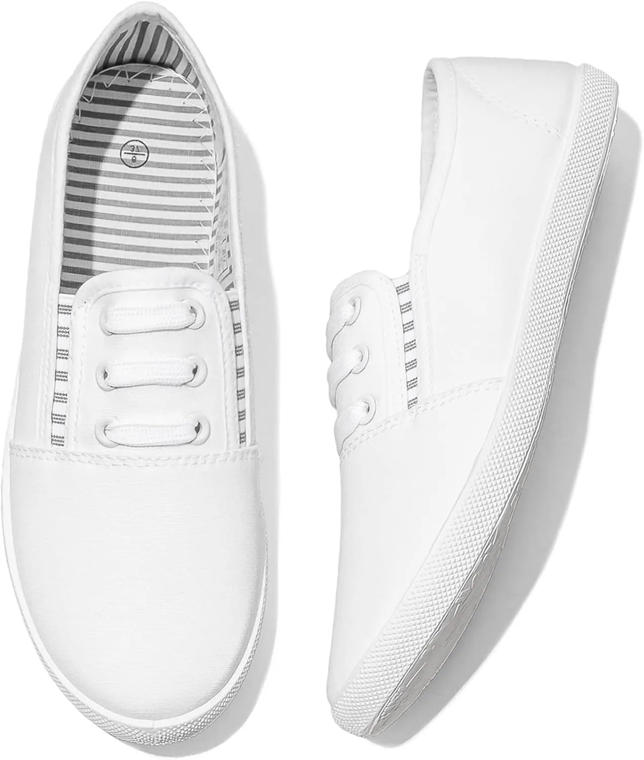Women's Canvas Slip On Sneakers - Casual Walking Shoes, Non Slip Work Shoes