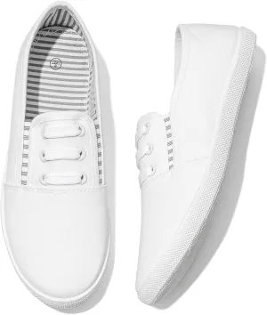 Women's Canvas Slip On Sneakers - Casual Walking Shoes, Non Slip Work Shoes