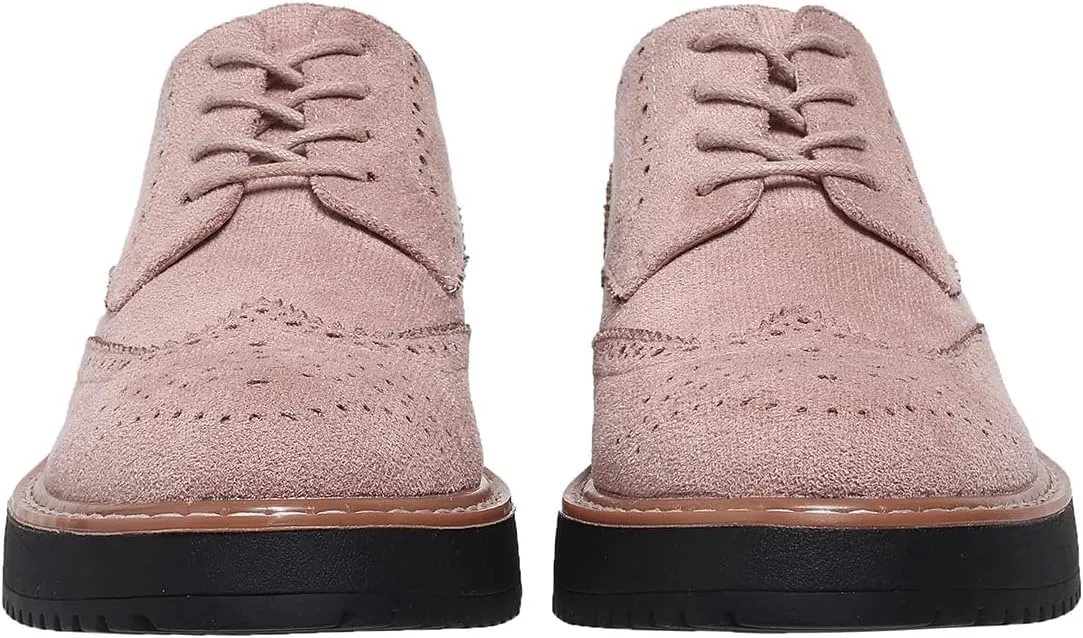 Women's Classic Oxfords Chunky Platform Lace-Up Round Toe Penny Oxfords Shoes Non-Slip Comfort Work Loafers