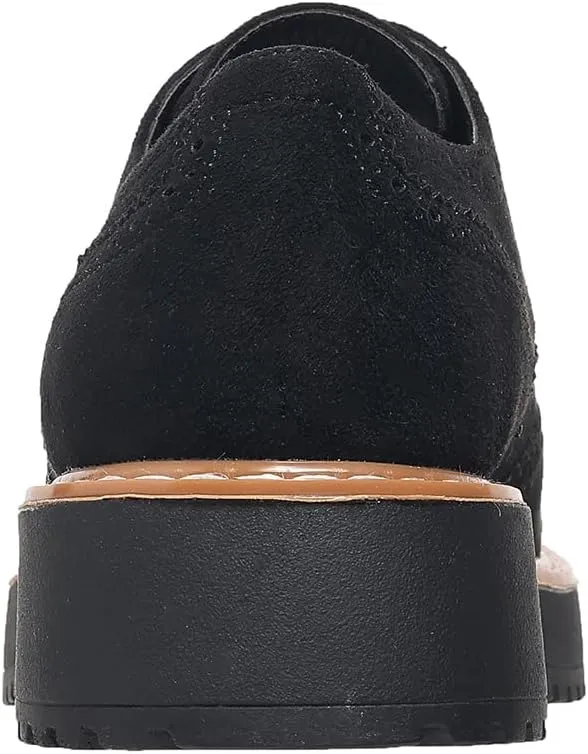 Women's Classic Oxfords Chunky Platform Lace-Up Round Toe Penny Oxfords Shoes Non-Slip Comfort Work Loafers